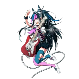 🎸 Ibuki Mioda Danganronpa Anime, Charakter, Mädchen, Gitarre, Musik, Ibuki Mioda, Danganronpa telegram sticker