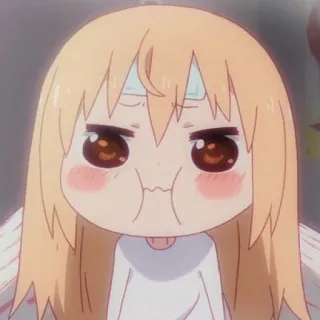 💘 dziewczyna anime, słodki, zły, zirytowany, nadąsany, anime whatsapp sticker