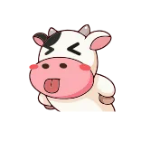 🤪 vaca, animal, lindo, sticker, dibujos animados whatsapp sticker