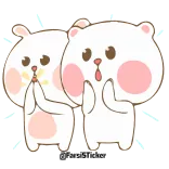 👏 @PeachTale_ lindo, animales, osos, amistad, dibujos animados telegram sticker