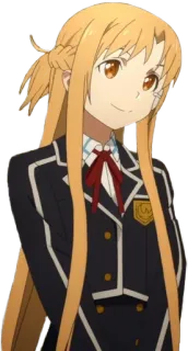 🙃 Asuna Yuuki Sword Art Online Anime, Uniforme escolar, Garota, Personagem, Sword Art Online, Asuna telegram sticker