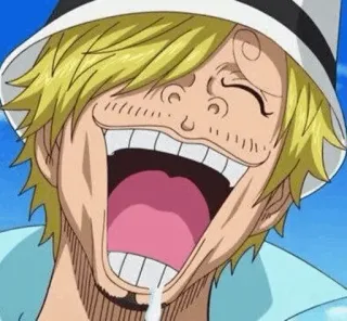 🤌 Sanji One Piece Anime, Manga, Kreskówka, Śmieszne, Śmiejący się, Sanji, One Piece whatsapp sticker