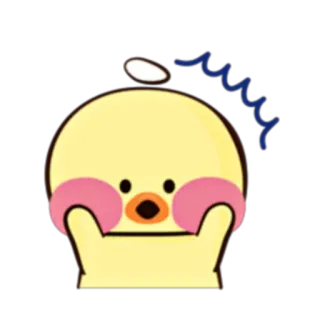 🐥 cute, cartoon, yellow, blush, kawaii, emotional telegram sticker