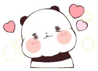 😍 panda, lindo, amor, corazones, kawaii telegram sticker