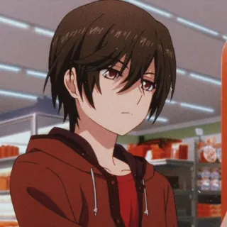 🥢 Yu Otosaka Charlotte Anime, Menino, Personagem, Cabelo Castanho, Olhos Vermelhos, Moletom com capuz telegram sticker