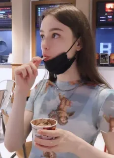 ⭐ ice cream, woman, portrait telegram sticker