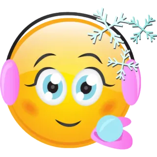 🎅 emoji, snow, winter, snowball, earmuffs, cute whatsapp sticker