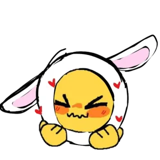 🐰 bunny, emoji, cute, hearts, cartoon, sticker telegram sticker