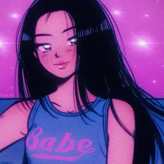 🍭 Babe anime style, cartoon girl, aesthetic, cute, woman telegram sticker