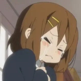 🌟 Yui Hirasawa K-On! anime, menangis, sedih, cewek, Yui, K-On telegram sticker