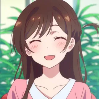 🍓 Chizuru Ichinose Rent-A-Girlfriend Anime, Rent-a-Girlfriend, Chizuru Ichinose, Bonito, Sorriso, Mangá, Desenho animado telegram sticker