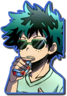 😎 Izuku Midoriya My Hero Academia アニメ, ヒーロー, キャラクター, マンガ, サングラス, 僕のヒーローアカデミア, 緑谷出久 telegram sticker