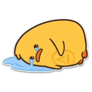 😥 weinen, traurig, tränen, gelb, blob telegram sticker