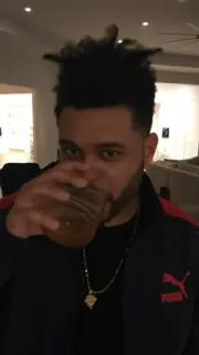 🎤 The Weeknd The Weeknd, Sänger, trinken, Porträt, Promi, Musiker whatsapp sticker