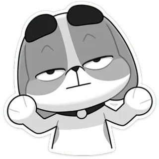 🤷‍♂️ dog, cartoon, animal, sticker, tired, bored telegram sticker