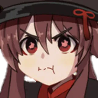 🌸 Hu Tao Genshin Impact anime, ragazza, arrabbiata, personaggio, gioco telegram sticker