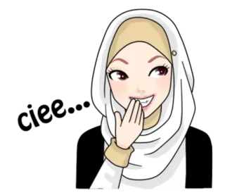 😬 Hiyab, Mujer, Musulmán, Islam, Dibujo animado, Chica telegram sticker