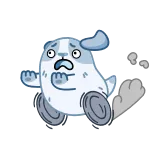 🏃♂ 만화 강아지, 달리기, 무서워하는, 걱정하는, 만화 telegram sticker