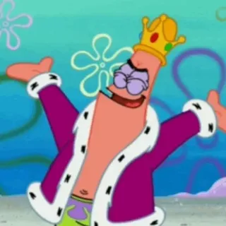 🔐 Patrick Star Spongebob Squarepants Patrick Star, Spongebob, King, Crown, Cartoon, Nickelodeon telegram sticker