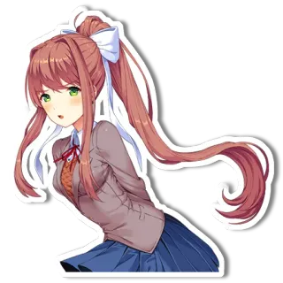 😠 Monika Doki Doki Literature Club! Anime, Video game, Uniforme escolar, Fofo, Garota whatsapp sticker