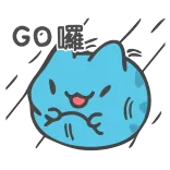 🏃 GO 囉 고양이, 귀여운, 파란색, 애니메이션, 스티커 telegram sticker