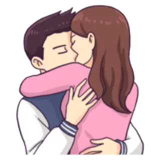 💋 coppia, romantico, bacio, amore, abbraccio telegram sticker