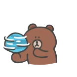 🆗 Brown Bear urso, fofo, desenho animado, animal telegram sticker