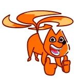 👍 キツネ, 動物, 漫画, オレンジ, いいね whatsapp sticker