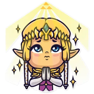 🥺 Zelda The Legend of Zelda Zelda, Nintendo, video game, princess, cute, chibi telegram sticker