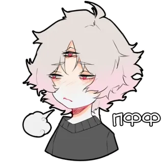 😤 Пфф Cartoon, Anime, Manga, Drei Augen, Pff telegram sticker