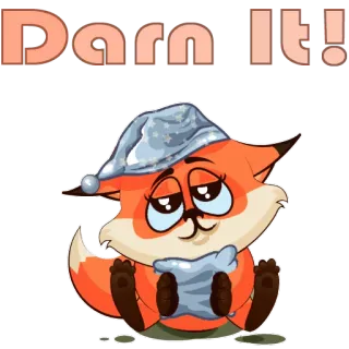 😒 Darn It! raposa, desenho animado, fofo, sonolento, travesseiro, droga, irritado whatsapp sticker