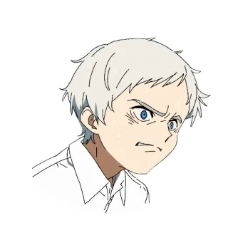😠 Norman The Promised Neverland Anime, The Promised Neverland, Norman, Dessin animé, Sticker, En colère telegram sticker