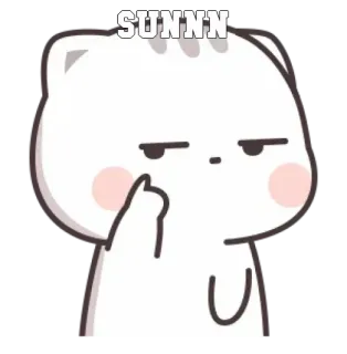 ➖ SUNNN kat, middelvinger, beledigend gebaar, sticker, cartoon, schattig whatsapp sticker