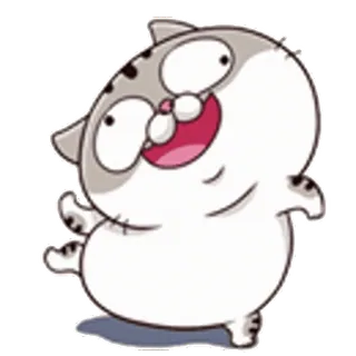 🤡 Katze, Aufkleber, Cartoon, süß, fröhlich, Tier telegram sticker
