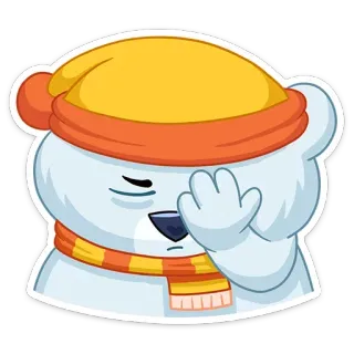 😀 ours, hiver, dessin animé, autocollant, triste, mignon telegram sticker
