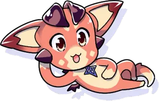 😈 만화, 캐릭터, 누워있는, 동물, 귀여운 telegram sticker
