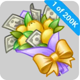 🎁 1 of 200K เงิน, ช่อดอกไม้, มะนาว, เงินสด, ของขวัญ telegram sticker