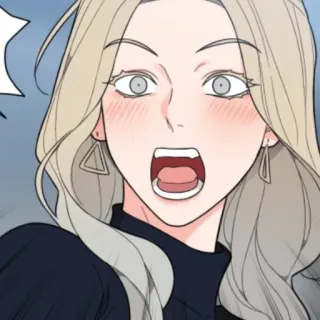 🧸 mujer, impactada, dibujo animado, expresión, sorprendida, femenina whatsapp sticker