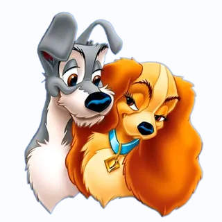 💚 Lady and the Tramp Disney, cães, desenho animado, animais, amor telegram sticker