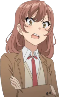 😡 Anime, wütend, genervt, Mädchen, Uniform, süß, verärgert telegram sticker