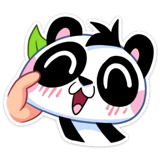 ☺️ Panda, Mignon, Dessin animé, Joyeux, Animal, Kawaii telegram sticker