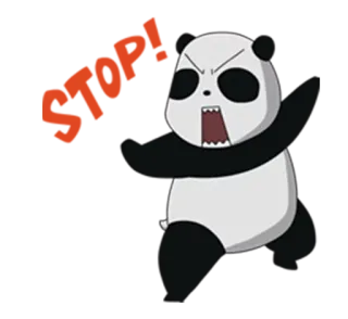✋ Panda, Wütend, Cartoon telegram sticker