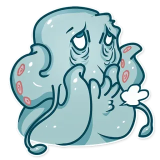 💨 Blob, Verdrietig, Huilend, Bezorgd, Personage, Blauw, Cartoon telegram sticker