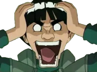 😱 Might Guy Naruto อนิเมะ, การ์ตูน, ไมท์ กาย, นารูโตะ, สีหน้า, ตกใจ telegram sticker