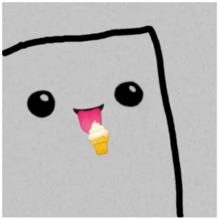 🍦 мультфильм, мороженое, милый, еда, десерт, стикер telegram sticker