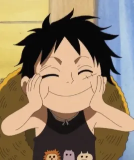 🍖 Monkey D. Luffy One Piece Anime, One Piece, Monkey D. Luffy, Hoạt hình, Nhân vật, Dễ thương telegram sticker