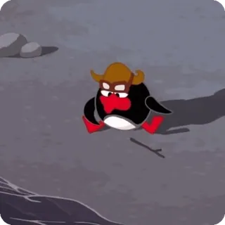 🐧 pinguïn, cartoon, dier, animatie whatsapp sticker