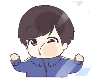 😳 dễ thương, bé trai, hoạt hình, anime, nhãn dán, kawaii whatsapp sticker
