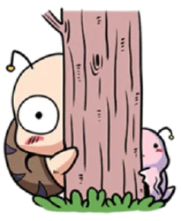 🙈 Cartoon, Schüchtern, Baum, Tier, Figur, Niedlich telegram sticker