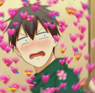 💿 anime, hearts, love, reaction, cute telegram sticker